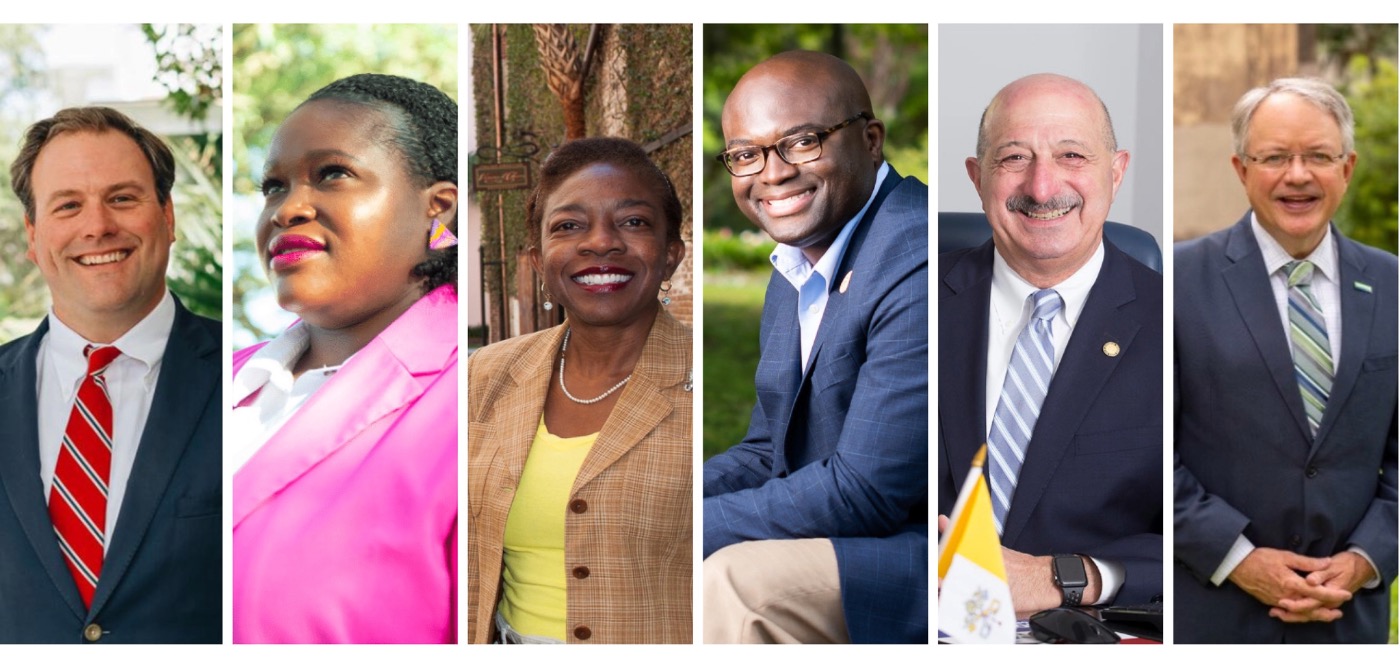 Portraits of six mayoral candidates for the City of Charleston